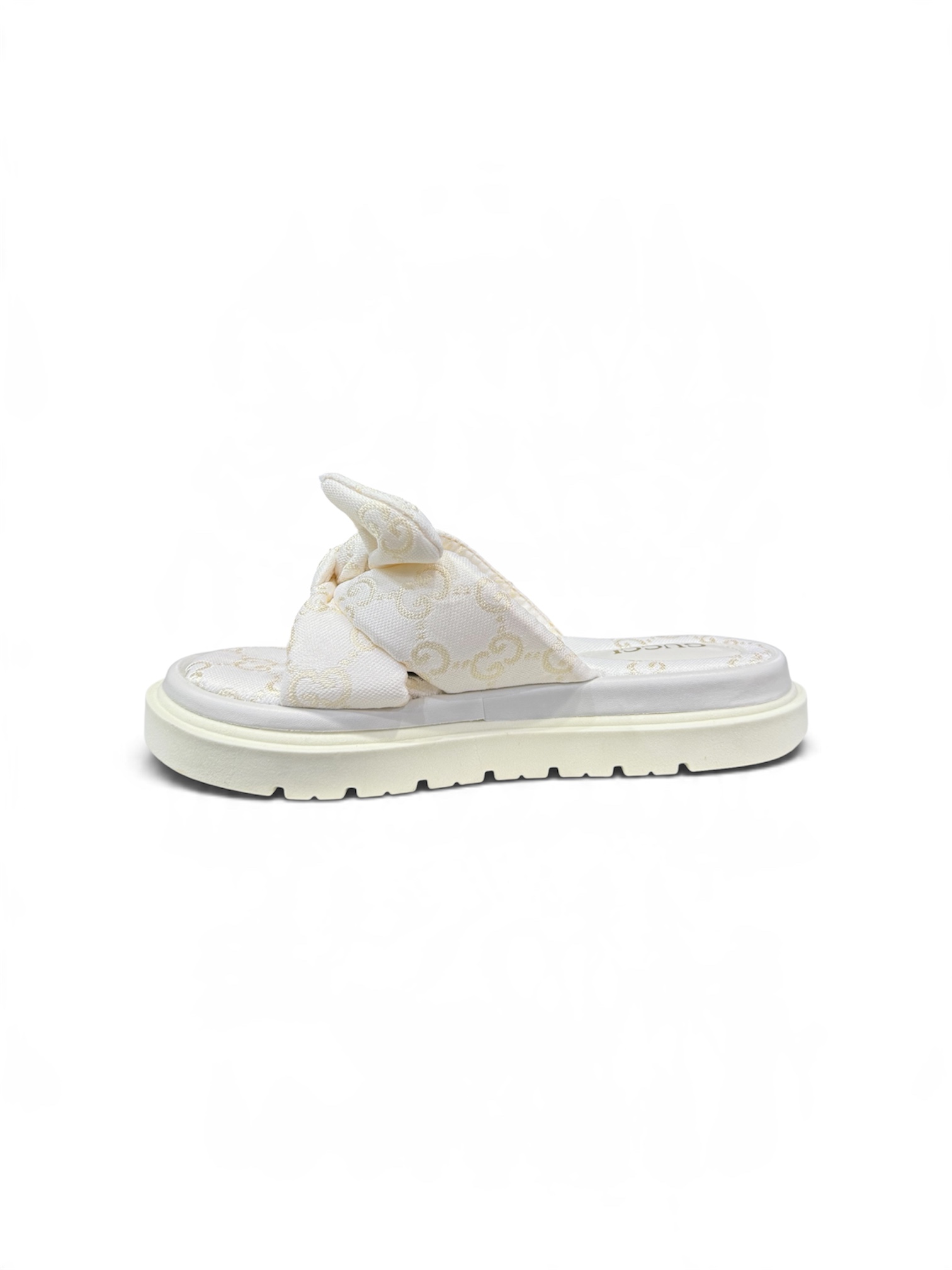 SANDÁLIA GUCCI ( BRANCO/ DOURADO )